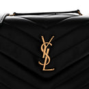 Calfskin Y Quilted Monogram Small Loulou Chain Satchel Black
