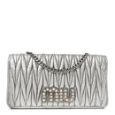 Metallic Nappa Matelasse Chain Crossbody Silver