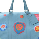 LV X YK Taurillon Monogram Keepall Bandouliere 50 Blue Multicolor
