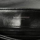 Calfskin Y Quilted Monogram Monochrome Toy Loulou Crossbody Bag Black