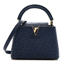 Ostrich Capucines Mini Indigo