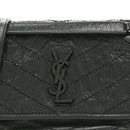Crinkled Calfskin Matelasse Monogram Baby Niki Chain Satchel Dark Green