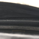 Grain De Poudre Matelasse Chevron Monogram Envelope Chain Wallet Black