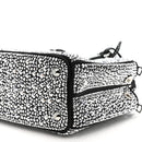 Satin Crystal Mini Galleria Double Zip Tote Metal