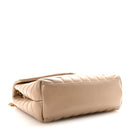 Calfskin Y Quilted Monogram Small Loulou Chain Satchel Dark Beige