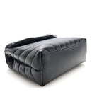 Calfskin Y Quilted Monogram Small Loulou Chain Satchel Black