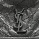 Crinkled Calfskin Matelasse Monogram Medium Niki Chain Satchel Storm