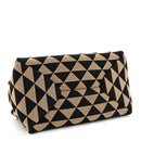 Jacquard Triangolo Symbole Embroidered Small Shoulder Bag Black Corda