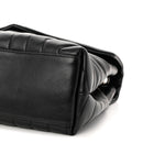 Calfskin Y Quilted Monogram Medium Loulou Chain Satchel Black