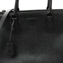 Saffiano Lux Monochrome Large Galleria Double Zip Tote Black