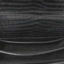 Calfskin Crocodile Embossed Medium Monochrome Monogram Sunset Black