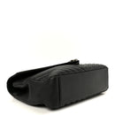 Sheepskin Matelasse Chevron Monogram Large College Satchel Black