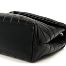 Calfskin Y Quilted Monogram Small Loulou Chain Satchel Black