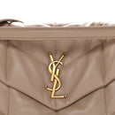 Lambskin Quilted Medium Loulou Puffer Monogram Chain Satchel Dark Beige