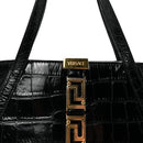 Calfskin Crocodile Embossed Small Greca Goddess Shoulder Bag