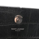 Calfskin Crocodile Embossed Small Classic Monogram Kate Tassel Satchel Black