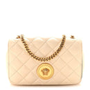 Nappa Quilted Small Medusa Chain Crossbody White