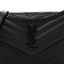Grain De Poudre Matelasse Chevron Monogram Monochrome Envelope Chain Wallet Black