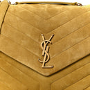 Suede Y Quilted Monogram Medium Loulou Chain Satchel Chartreuse
