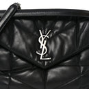 Lambskin Quilted Medium Loulou Puffer Monogram Chain Satchel Black