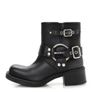 Calfskin Harness Enigneer Boots 37 Black