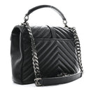 Sheepskin Matelasse Chevron Monogram Medium College Bag Black