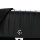 Calfskin Canvas Never Still Crossbody Flap Bag Black