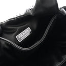 Satin Crystal Soft Padded Small Double Handled Shoulder Bag Black