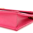 Grain De Poudre Matelasse Chevron Monogram Envelope Chain Wallet Fresh Fuchsia