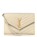 Grain De Poudre Matelasse Chevron Cassandre Envelope Chain Wallet Crema Soft