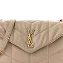 Lambskin Quilted Toy Loulou Puffer Monogram Chain Satchel Nude Powder