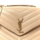 Calfskin Y Quilted Monogram Medium Loulou Chain Satchel Dark Beige