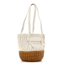 Nappa Matelasse Wicker Basket Bag White Miele