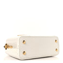 Iridescent Ostrich Capucines Mini White Gold