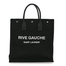 Linen Calfskin Rive Gauche North South Tote Black