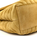 Suede Y Quilted Monogram Medium Loulou Chain Satchel Chartreuse