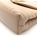 Calfskin Y Quilted Monogram Medium Loulou Chain Satchel Dark Beige