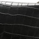 Calfskin Crocodile Embossed Small Classic Monogram Kate Tassel Satchel Black