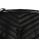 Calfskin Y Quilted Monogram Large Loulou Chain Satchel Black