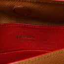 Saffiano Cuir Medium Double Bag Caramel Fuoco