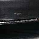 Sheepskin Matelasse Chevron Monogram Medium College Bag Black