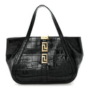 Calfskin Crocodile Embossed Small Greca Goddess Shoulder Bag