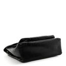 Crinkled Calfskin Monogram Medium Niki Chain Satchel Black