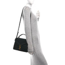 Smooth Calfskin Medium Classic Monogram Cassandra Top Handle Black