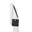 Tessuto Nylon Saffiano Flat Messenger Bag Black