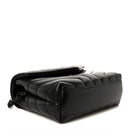 Calfskin Y Quilted Monogram Monochrome Toy Loulou Crossbody Bag Black