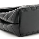Calfskin Y Quilted Monogram Small Loulou Chain Satchel Black