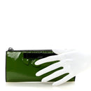 Patent Bow Flap Wallet Green Black