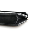 Grain De Poudre Matelasse Chevron Monogram Envelope Chain Wallet Black