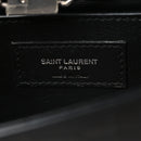 Calfskin Crocodile Embossed Small Classic Monogram Kate Tassel Satchel Black